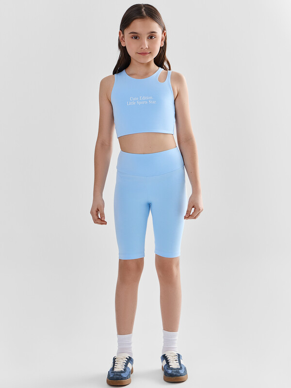 КОМПЛЕКТ ДЛЯ ДЕВОЧЕК (ТОП ДЛЯ ЗАНЯТИЙ СПОРТОМ, ВЕЛОСИПЕДКИ) 397748