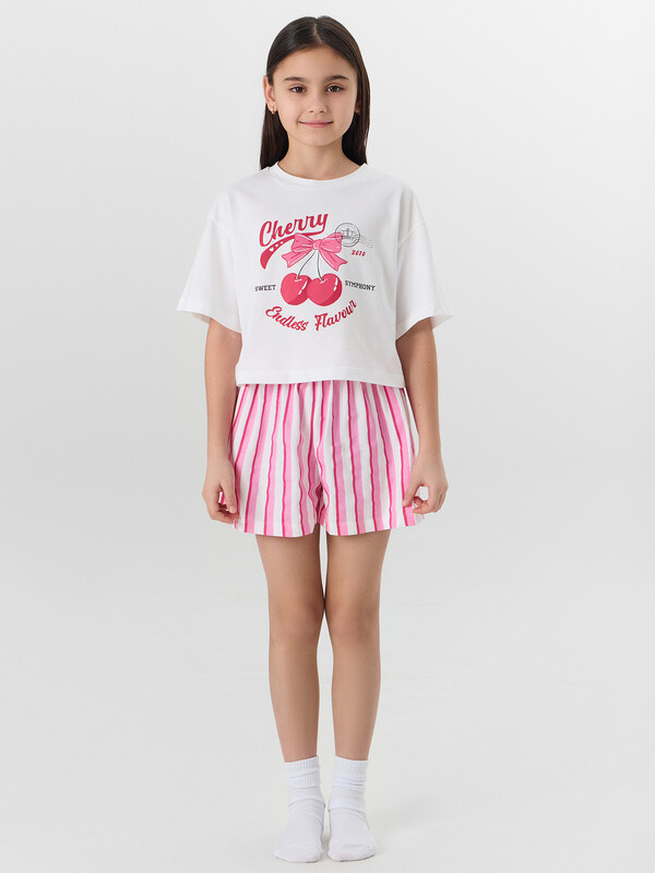 КОМПЛЕКТ ДЛЯ ДЕВОЧЕК (ФУТБОЛКА, ШОРТЫ) 397764