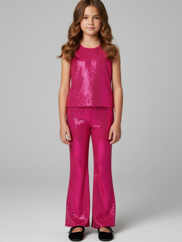 Комплект трикотажный для девочек: топ, брюки (легинсы)