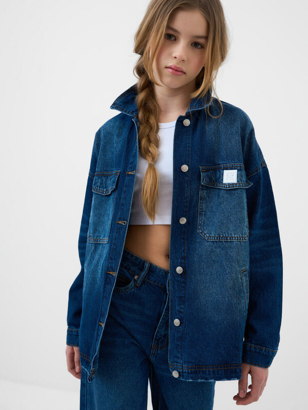 Куртка текстильная джинсовая для девочек