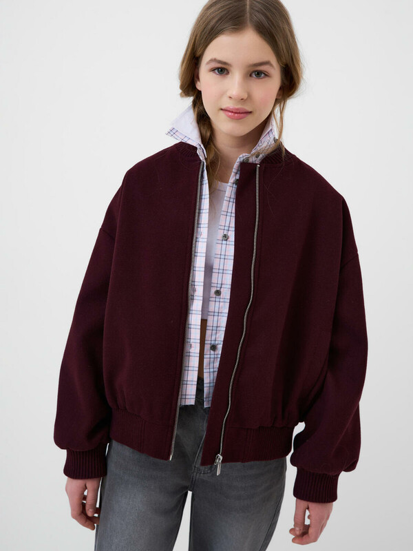 Куртка текстильная для девочек (бомбер)