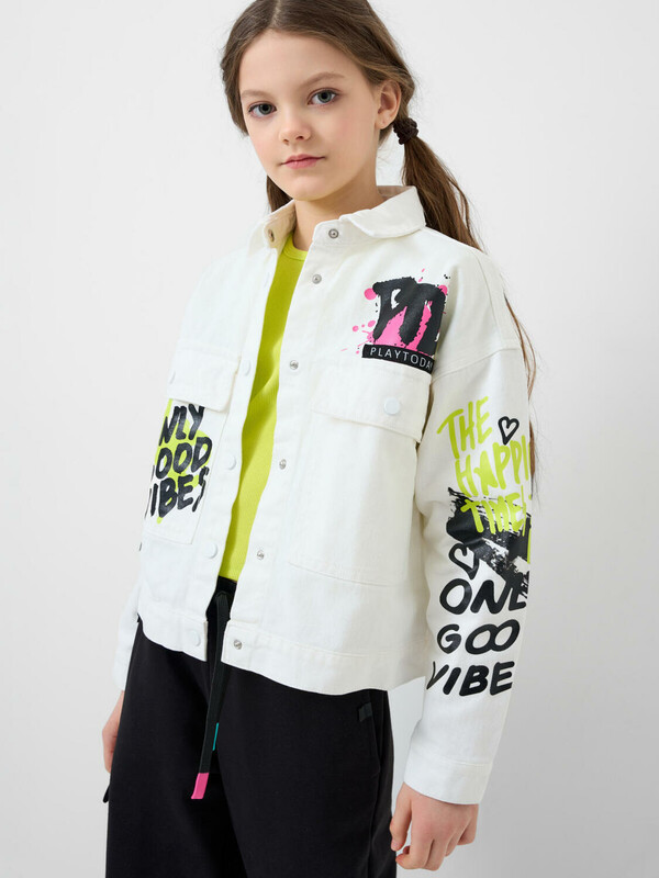 Куртка текстильная джинсовая для девочек