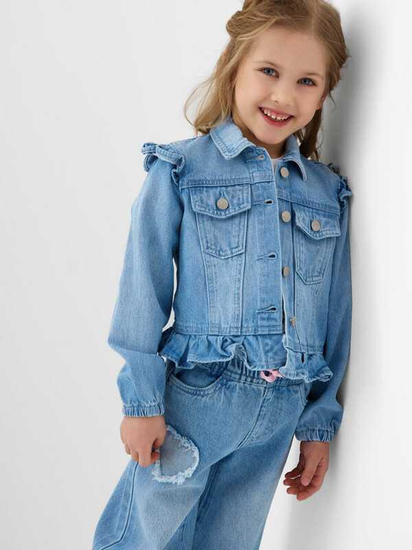 Куртка текстильная джинсовая для девочек