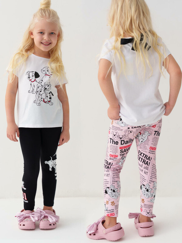 Брюки трикотажные для девочек (легинсы), 2 пары в комплекте