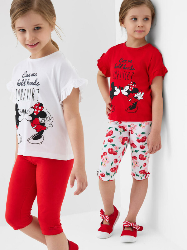 Брюки трикотажные для девочек (легинсы укороченные), 2 пары в комплекте