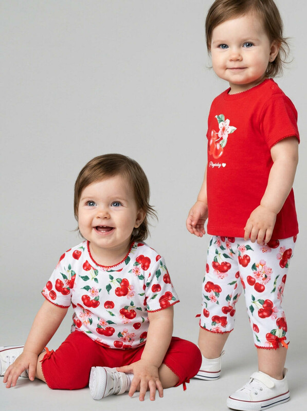 Брюки детские трикотажные для девочек (легинсы укороченные), 2 пары в комплекте