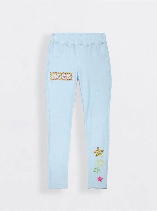 Леггинсы для девочек CONTE Джеггинсы с ярким рисунком из неоновых стразов ROCK STAR, 18С-752ДТСП cry