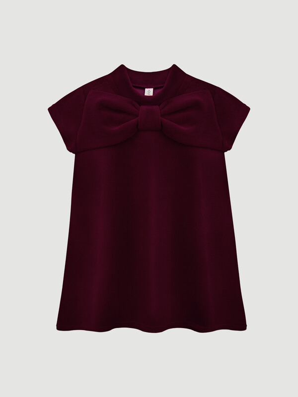 Велюровое платье Mjolk Red, с бантом