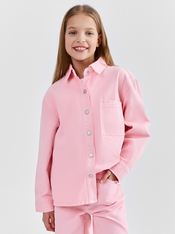 РУБАШКА ДЖИНСОВАЯ ДЛЯ ДЕВОЧЕК 2026-1DJG1002-9p