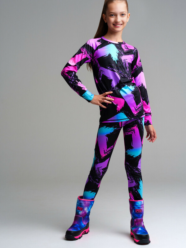 Термокомплект трикотажный для девочек: брюки, толстовка