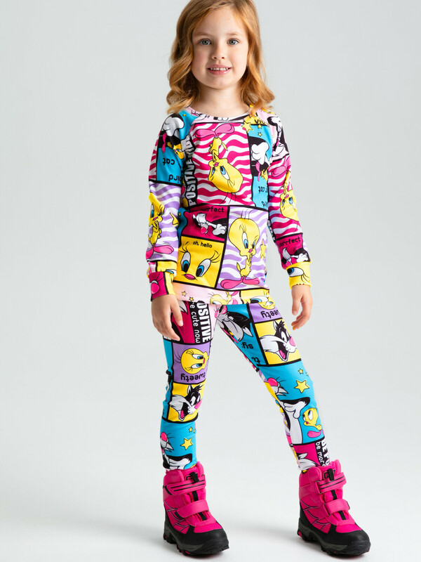 Термокомплект трикотажный для девочек: брюки, толстовка