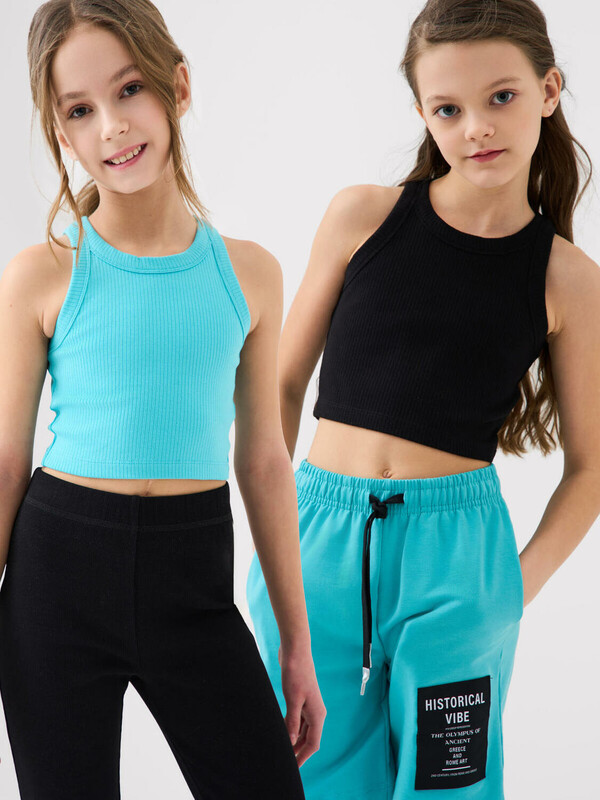 Топ трикотажный для девочек, 2 шт в комплекте