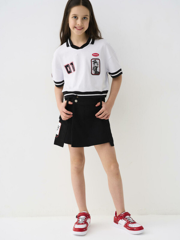 Юбка-шорты текстильные джинсовые для девочек