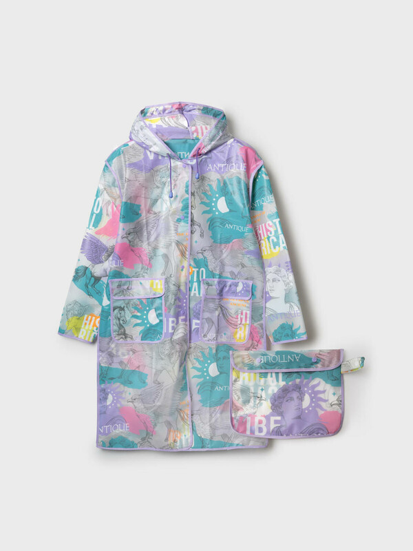 Плащ из полимерного материала для девочек (дождевик)