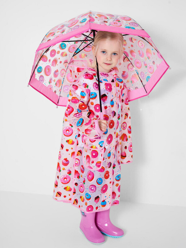 Плащ из полимерного материала для девочек (дождевик)