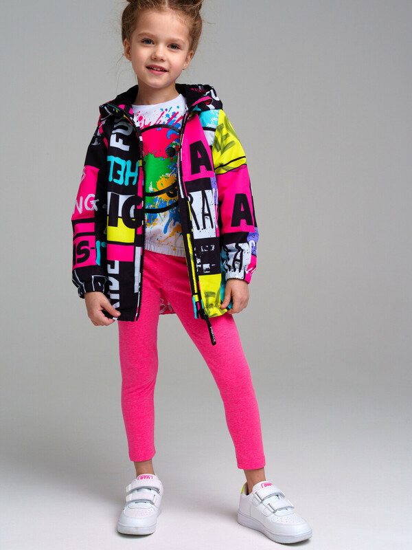 Куртка текстильная с полиуретановым покрытием для девочек (ветровка)