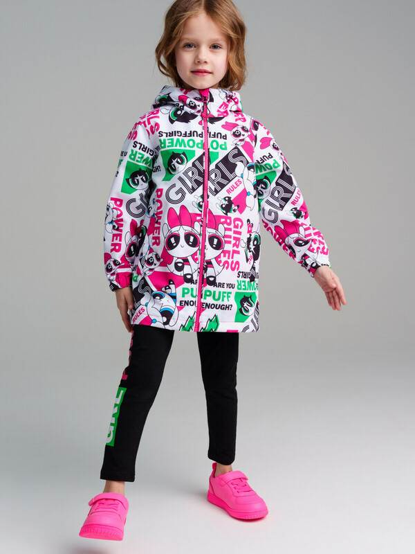 Куртка текстильная с полиуретановым покрытием для девочек (ветровка)