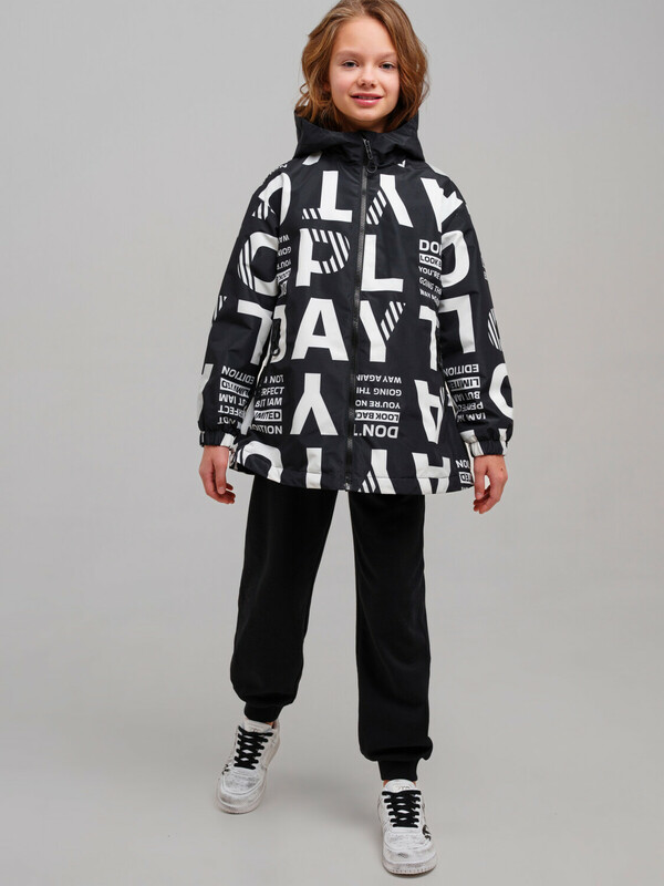 Куртка текстильная с полиуретановым покрытием для девочек (ветровка)