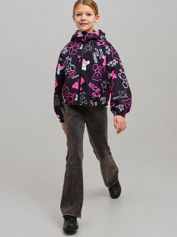 Куртка текстильная с полиуретановым покрытием для девочек (ветровка)