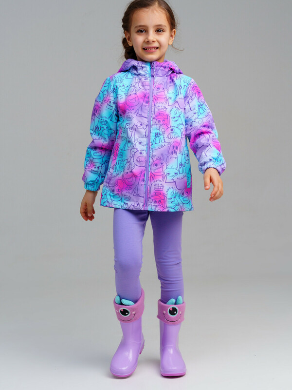 Куртка текстильная с полиуретановым покрытием для девочек (ветровка)