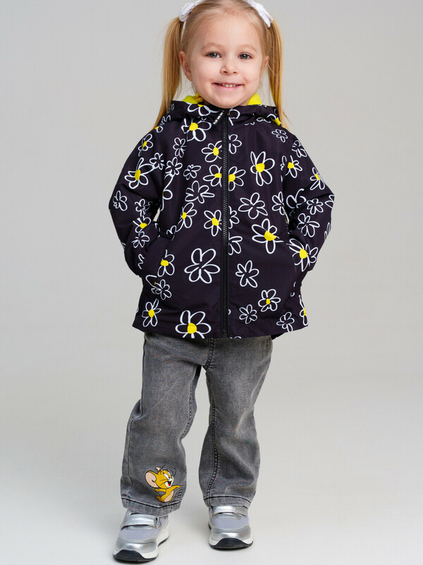 Куртка детская текстильная с полиуретановым покрытием для девочек (ветровка)