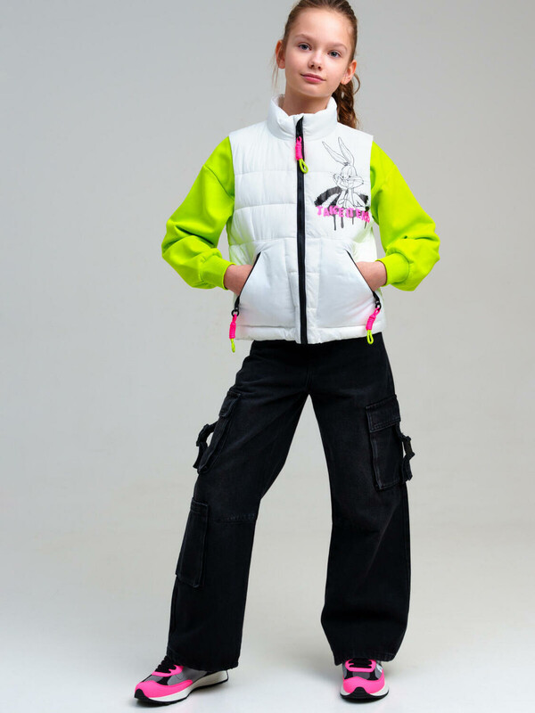 Жилет текстильный с полиуретановым покрытием для девочек