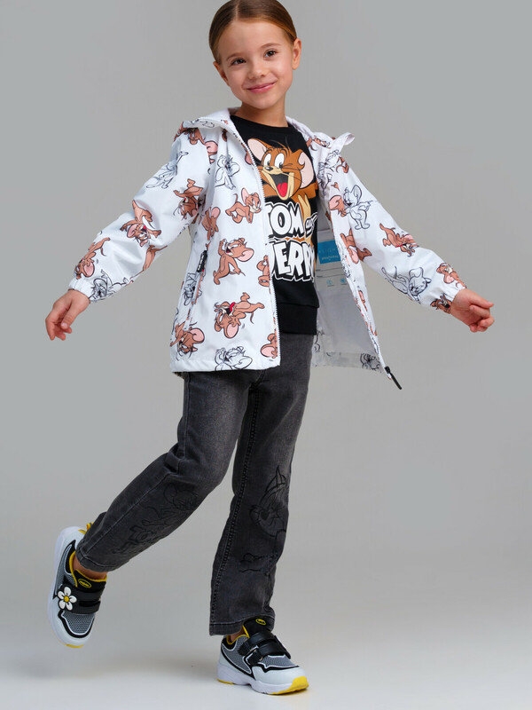 Куртка текстильная с полиуретановым покрытием для девочек (ветровка)