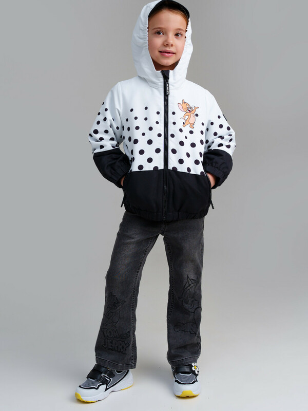 Куртка текстильная с полиуретановым покрытием для девочек (ветровка)