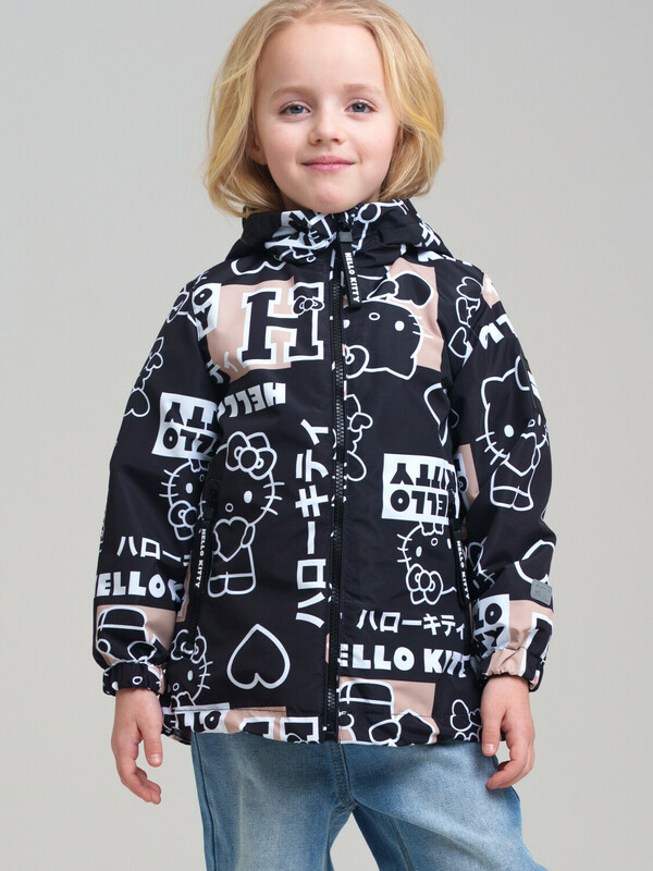 Куртка текстильная с полиуретановым покрытием для девочек (ветровка)