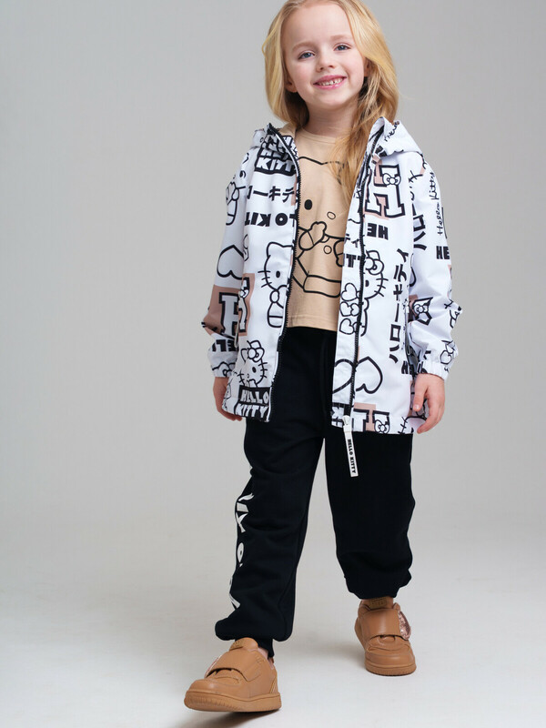 Куртка текстильная с полиуретановым покрытием для девочек (ветровка)