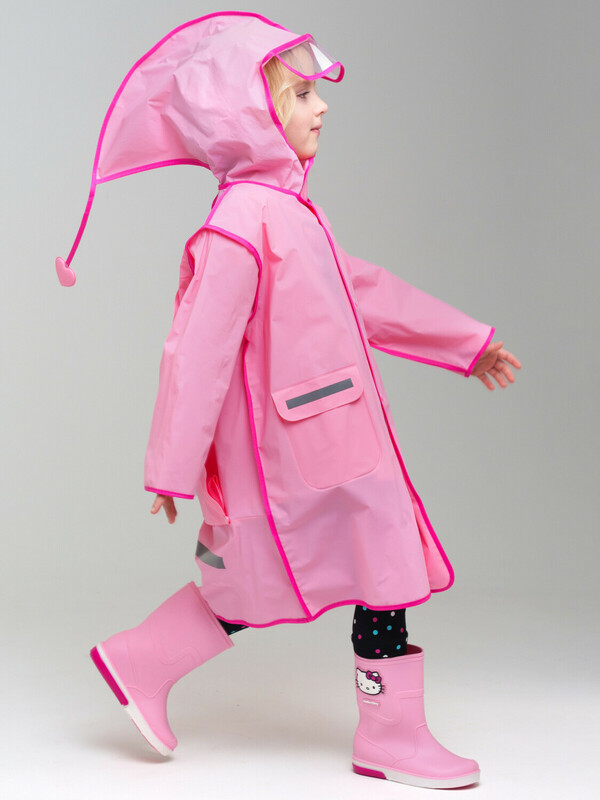 Плащ из полимерного материала для девочек (дождевик)