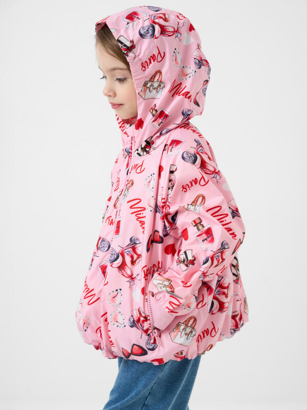 Куртка текстильная с полиуретановым покрытием для девочек (ветровка)