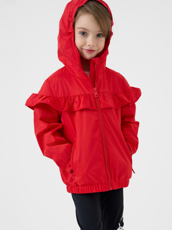 Куртка текстильная с полиуретановым покрытием для девочек (ветровка)