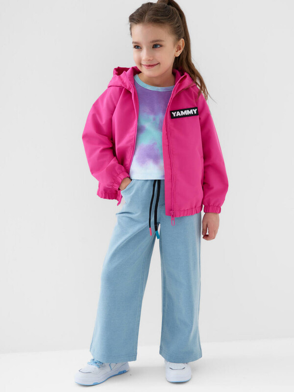 Куртка текстильная с полиуретановым покрытием для девочек (ветровка)