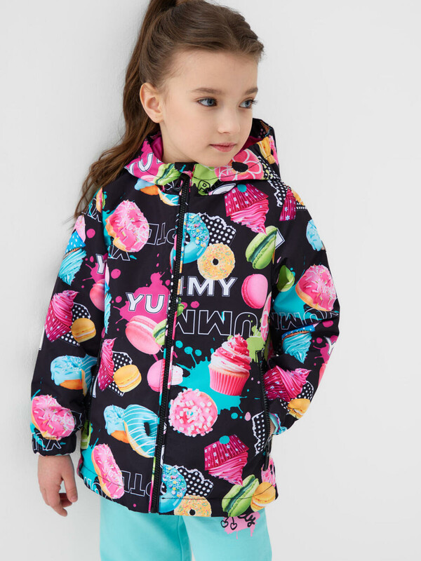 Куртка текстильная с полиуретановым покрытием для девочек (ветровка)
