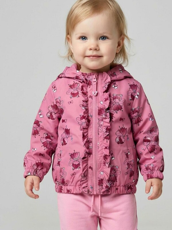 Куртка детская текстильная с полиуретановым покрытием для девочек (ветровка)