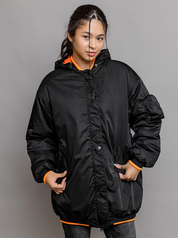 Бомбер для девочки удлиненный Смэш (635-24в)