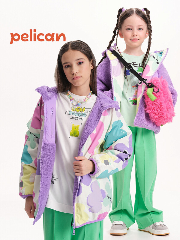 Двусторонняя ветровка для девочек