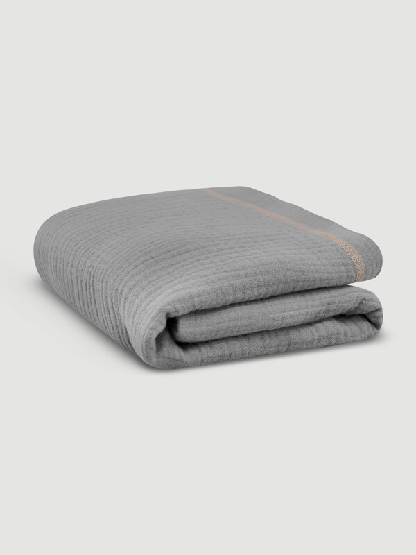 Плед-пелёнка Mjolk Storm Grey из муслинового хлопка