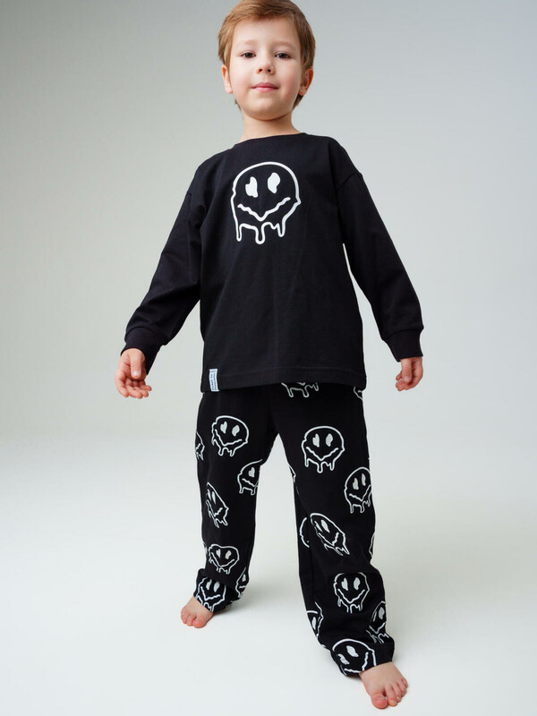 Комплект трикотажный для мальчиков: фуфайка (футболка с длинными рукавами), брюки