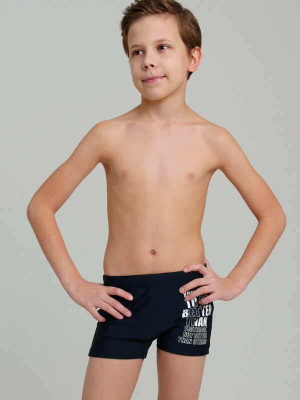 Плавки-шорты трикотажные для мальчиков, средней длины