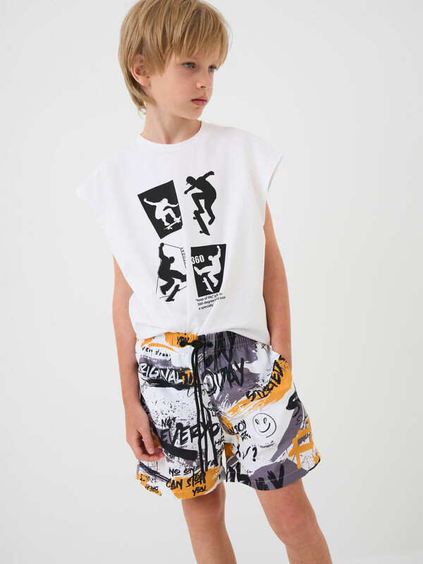 Шорты текстильные плавательные для мальчиков, средней длины