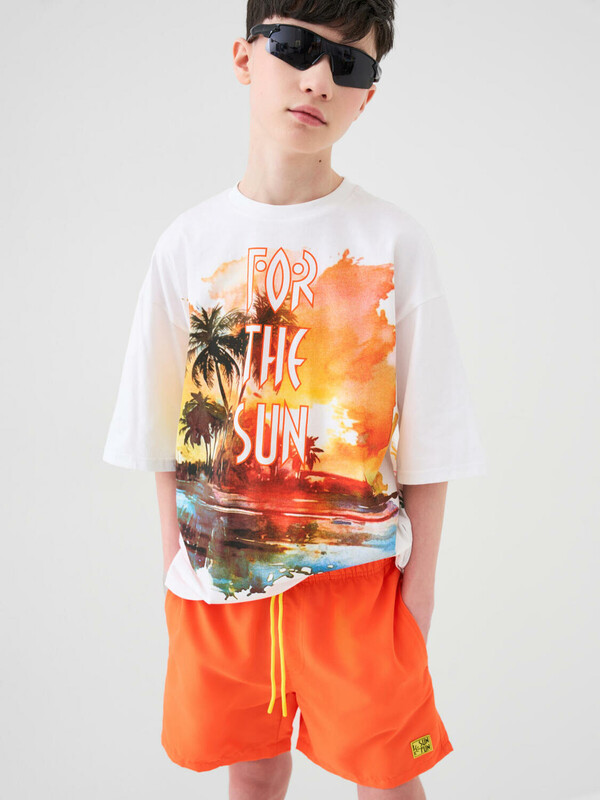 Шорты текстильные плавательные для мальчиков, средней длины