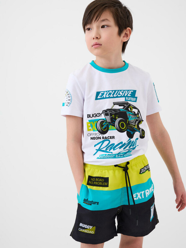 Шорты текстильные плавательные для мальчиков, средней длины