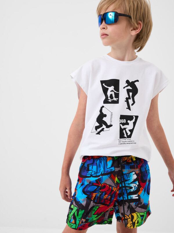 Шорты текстильные плавательные для мальчиков, средней длины