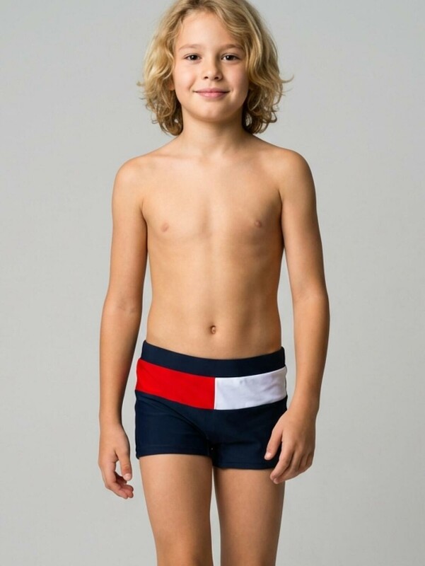 Плавки-шорты трикотажные для мальчиков, средней длины