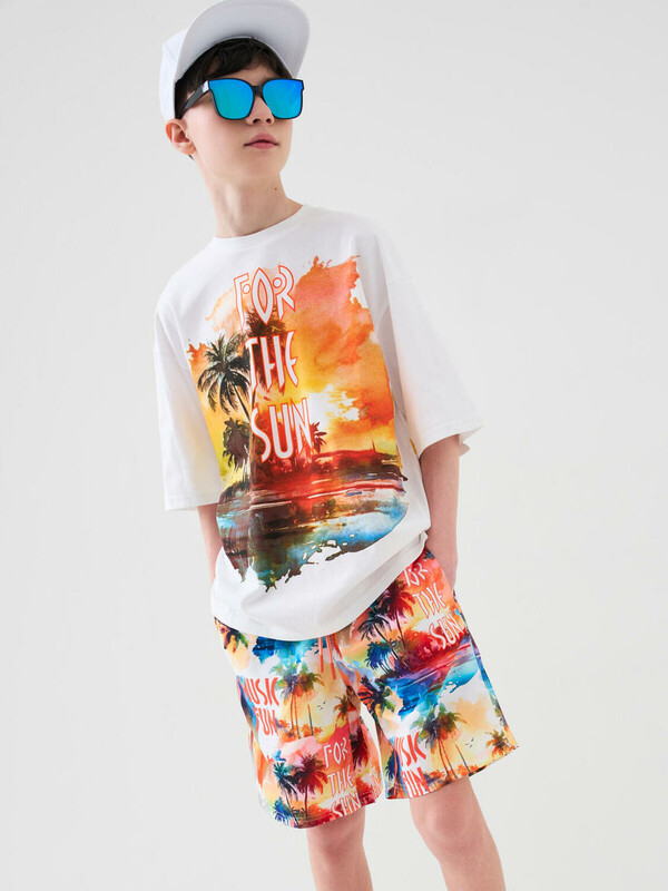 Шорты текстильные плавательные для мальчиков, длинные