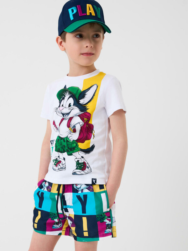 Шорты текстильные плавательные для мальчиков, средней длины