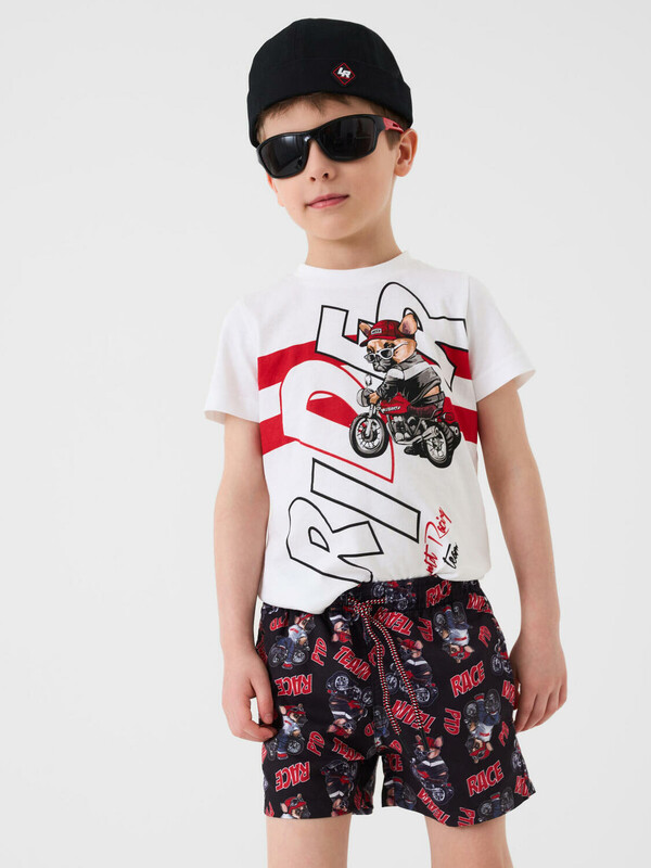 Шорты текстильные плавательные для мальчиков, средней длины