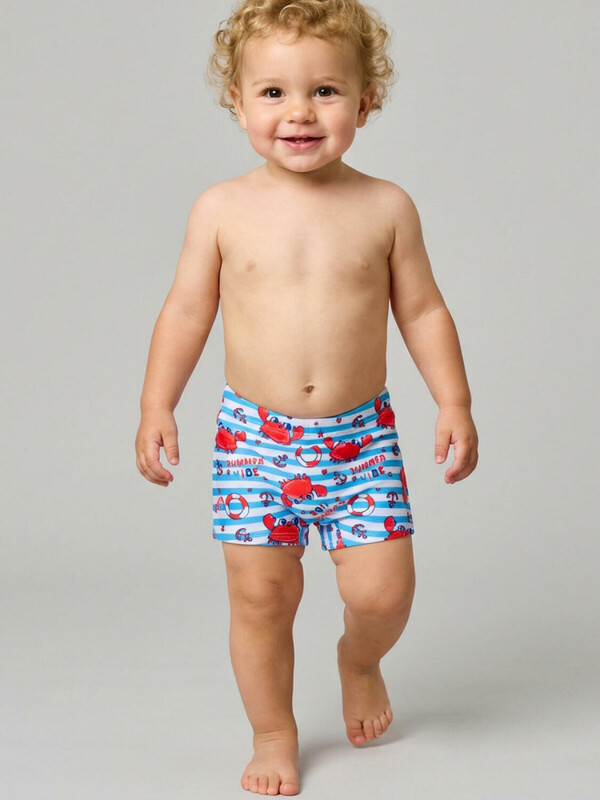 Плавки-шорты детские трикотажные для мальчиков, средней длины